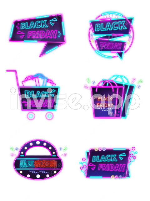 E Commerce Decoration Image, Neon Black Friday E Commerce - Neon Black Friday Sale