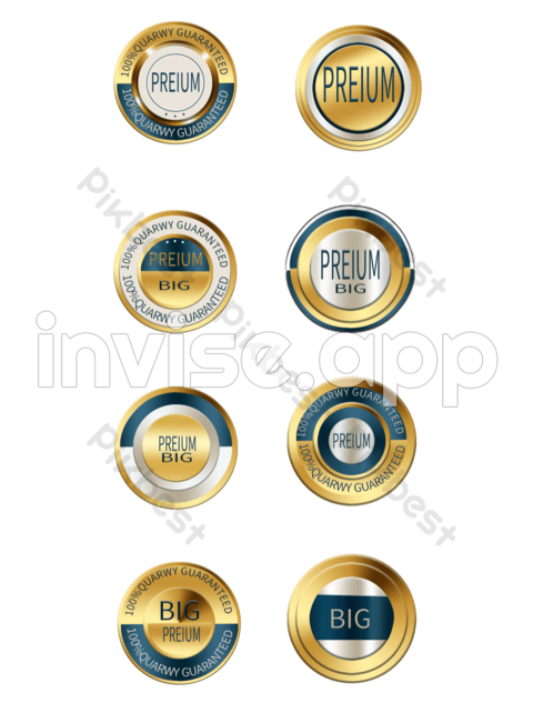 8 Sets Of Vector Style Black Gold Promotional Badge Images Psd - Making Badges For Being Promoted