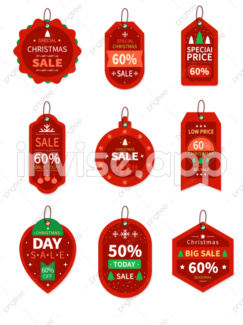 Fashion Christmas Promotion Price Reduction Label, Red, Christmas, Promotion Transparent - Xmas Promo