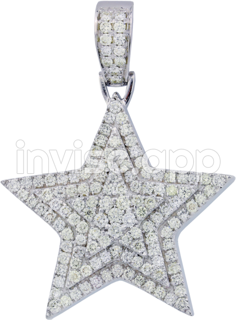 Download 63Ctw 14K Gold 3D Star Diamond Pendant Hd Transparent - Nice Silver Necklaces