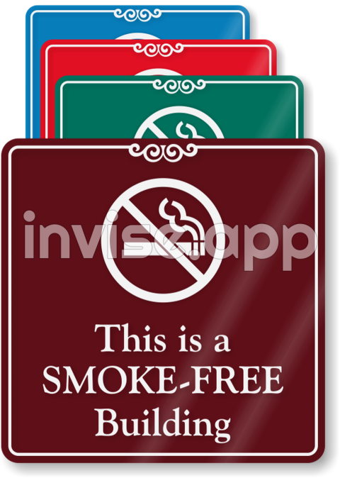 Smoke Free Building No Smoking Showcase Wall Sign, Sku Se 5997 - Smoke-Free Signs In-Store Window