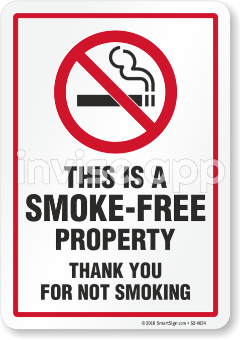 Tobacco Free Zone Signs - No Smoking Electronic Cigarette Signs