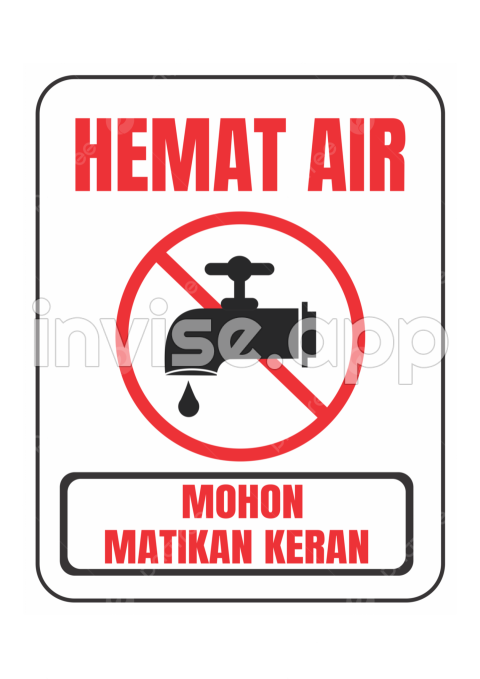 Stiker Logo Matikan Hemat Air Harap Ketuk Vektor, Stiker Hemat Air - Weekend Promo