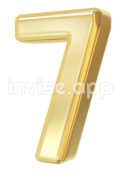 Number 7 Picture - 3D Gold Number 7 11298034