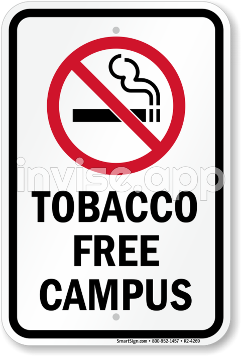 Smoke-Free Campus - Tobacco Free Zone Signs