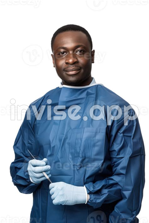 Black Man Doctor - Ai Generated Portrait Of Black Man Doctor In Medic Uniform 41450753