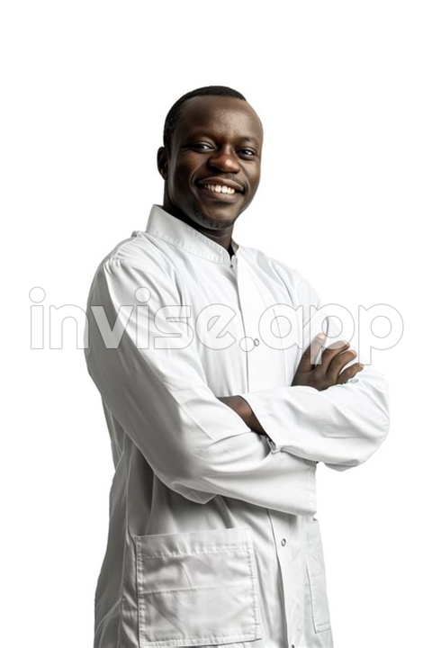 Black Man Doctor - Ai Generated Portrait Of Smiling Black Man Doctor 41450747