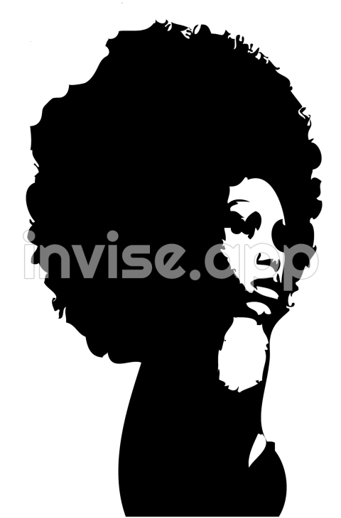 Silhouette Black African American Female Clip Art Afro Lady Cliparts - Afro Baby Girl Clip Art