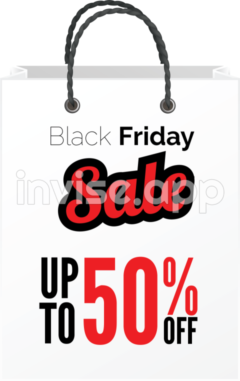 Black Friday Sale White Bag Clipart Image Black Friday Blanco - Friday Clip Art Black And White