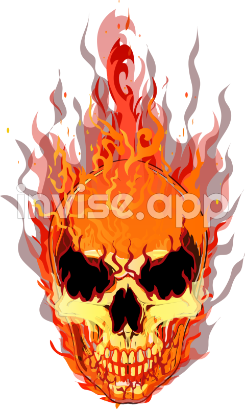 Red Smoke Skull - Flaming Skull Image Collection