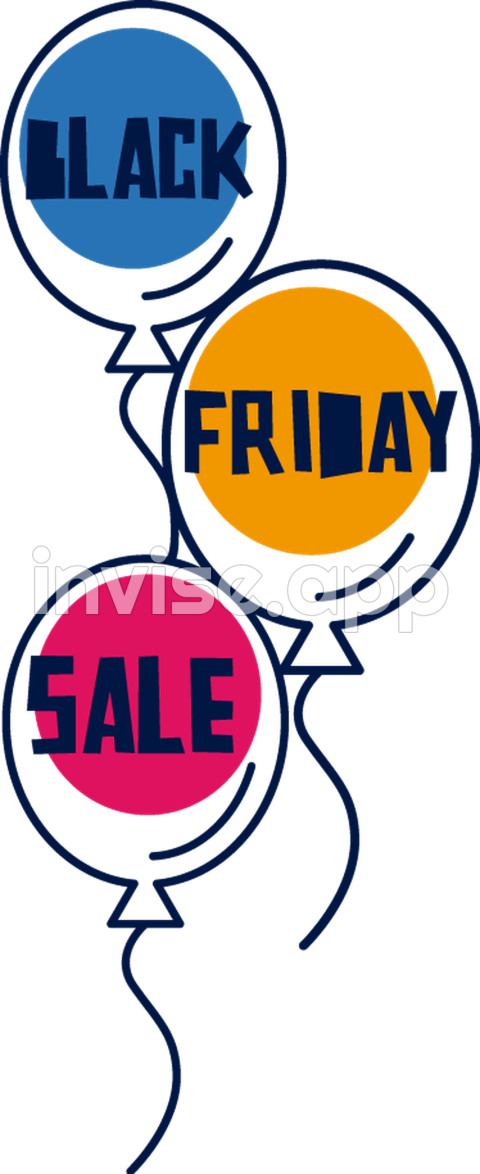 Autocolantes Negocios Black Friday Baloes Tenstickers - Black Friday Balloons