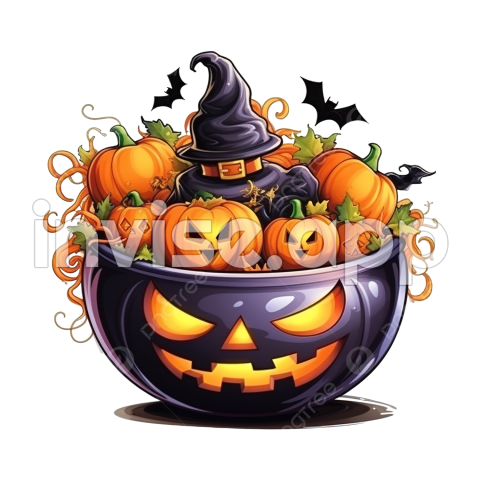 Happy Halloween Witch - Happy Halloween With Witch Bowl Design, Holiday And Scary Theme, Halloween Hat, Witch