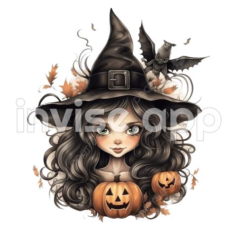 Happy Halloween Greeting Card With Black Witch Illustration, Witch Broom, Witch, Halloween Witch - Happy Halloween Witch