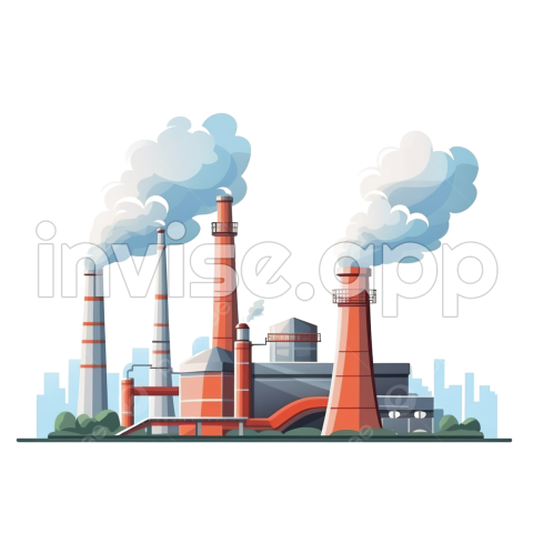 Industry Plant With Three Smoking Chimneys, Industry, Factory, Plant Transparent Image And - Smoke Plant