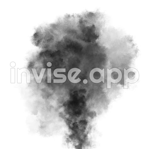 Smoke Background - Rising Up Thick Black Smoke From A Fire Effect Isolated On Transparent Background 20034930