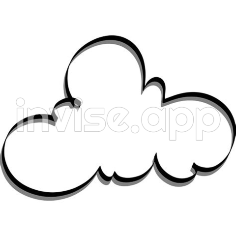 Cloud Line - Simple Cloud Line Drawing Illustration With Black Line 35470892