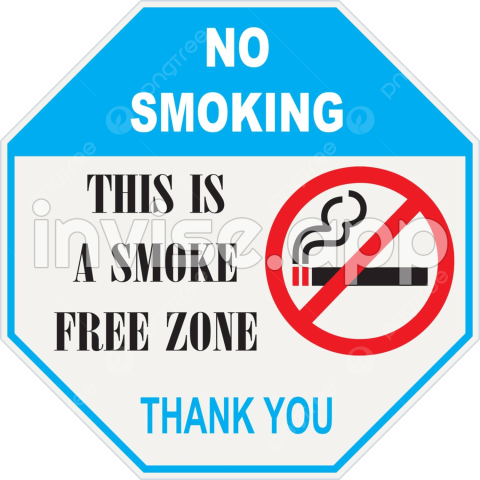 This Is Smoke Free Zone Smoke Free Caution Notice Vector, Smoke Free, Caution, Notice And - Smoke-Free Zone