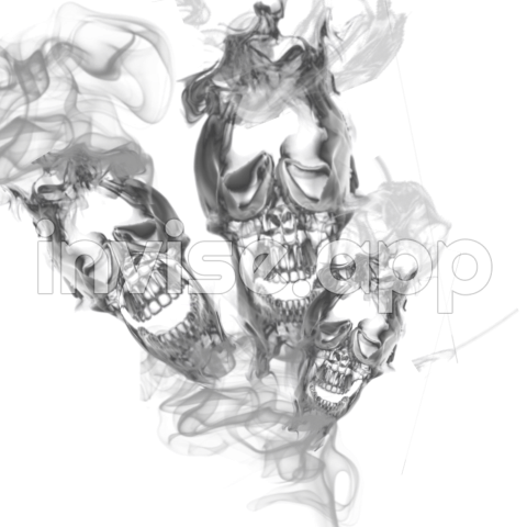 Triple Skull Smoke Transparant 7 By Cakkocem Smoke Texture, Skull Sketch, - Smokey Skull