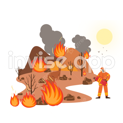 Firefighters Fighting Fire In Forest, Fire, Fire Fighting, Fire Fighting Transparent Clipart - Forest Fire Fighting