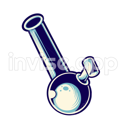 Smoke A Bong - Glass Bong Smoking Cannabis Illustration Vector Illustrations For Your Work Logo Merchandise T