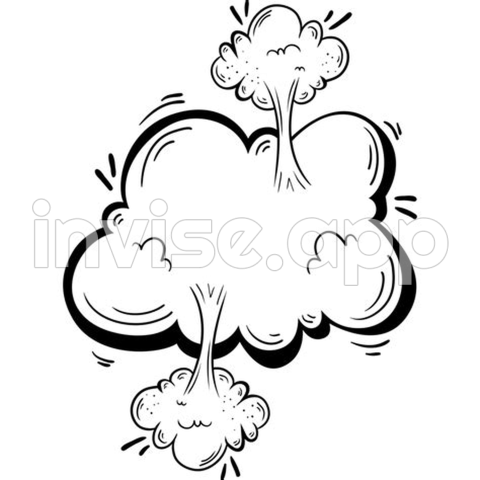 Smoke Cloud Pop Art Style 24090515 - Cartoon Smoke Cloud Clip Art