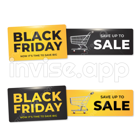 Black Friday Banner Design - Banner Black Friday Sale Yellow Design Vector, Black Friday Banner