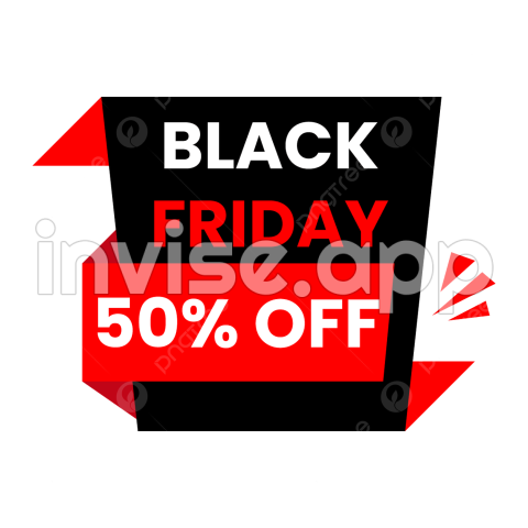 Black Friday Banner Design - Black Friday Up To 50 Off Sale Banner Vector Image, Black Friday Banner