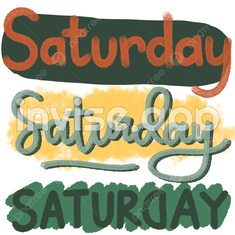 Saturday Banner - Handwritten Of Saturday With Retro Style, Saturday Handwriting