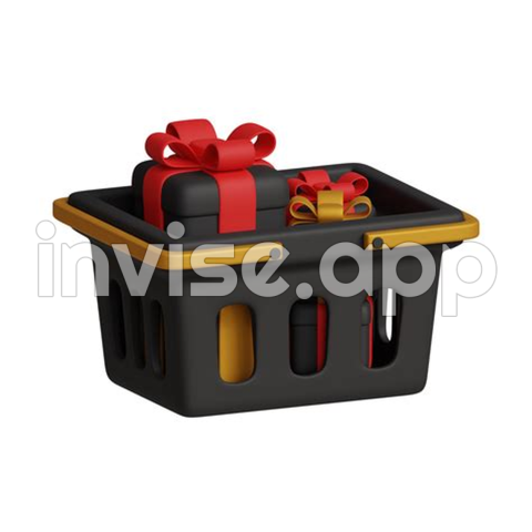 Black Friday Shopping Art - 3D Rendering Of Black Friday Shopping Cart Icon 33267019