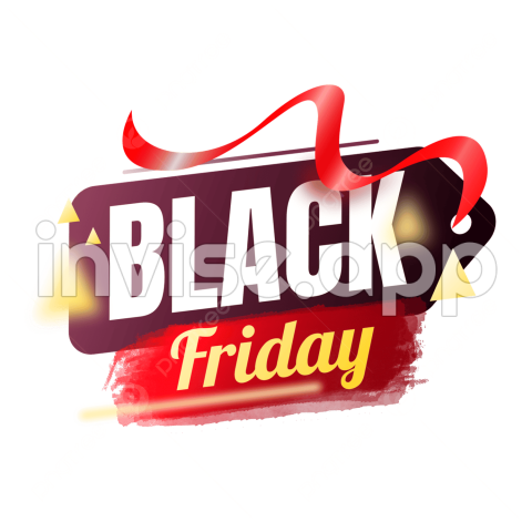 Cartaz Promoção Black Friday - Editable Text Black Friday Sale Banner Transparent Background, Black