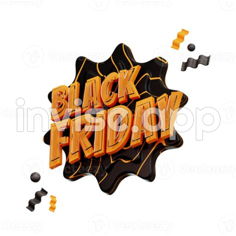 Icon Black Friday - Black Friday Icon, 3D Illustration E Commerce 8550324