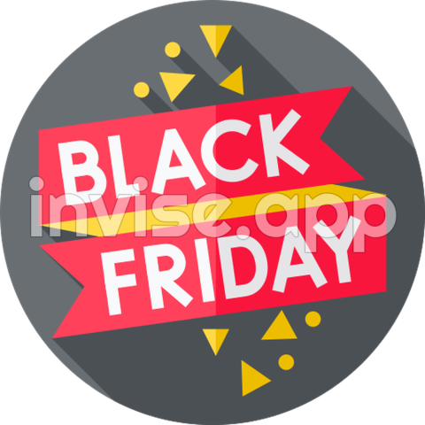 Black Friday Flat Circular Flat Icon - Black Friday Vector