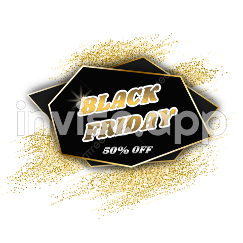 Black Friday Clip Art Free - Black Friday Black Gold Geometric Label, Black Friday, Black Gold