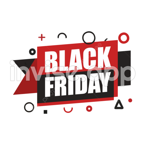 Black Friday Clip Art - Black Friday Sale Banner Tag Label Vector Transparent Image, Black