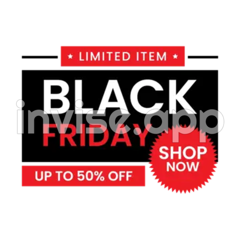 Black Friday Shop Now Button Transparent Design Template Vector, Black - Is Today Black Friday