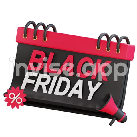 Black Friday Icon - 3D Black Friday Icon 14972859