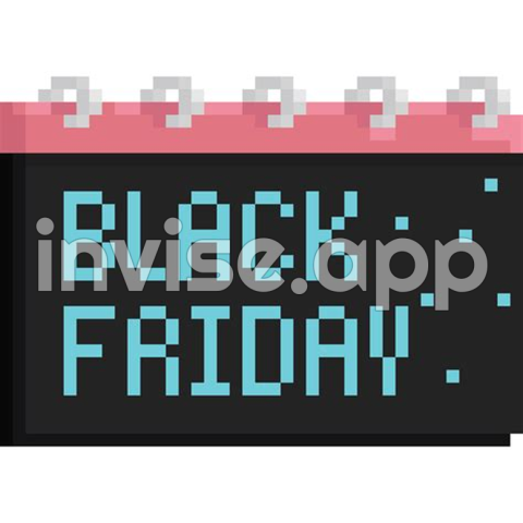 Pixel Art Black Friday Calender 27190534 - Black Friday Art Tablit