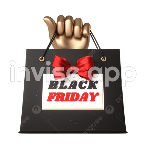 Black Friday Shopping - Black Friday Shopping Bag Header, Black Friday, Title, Hand