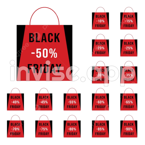 Black Friday Shopping - Black Friday Shopping Bag With Price Tag Promotion Vector Gift Vector