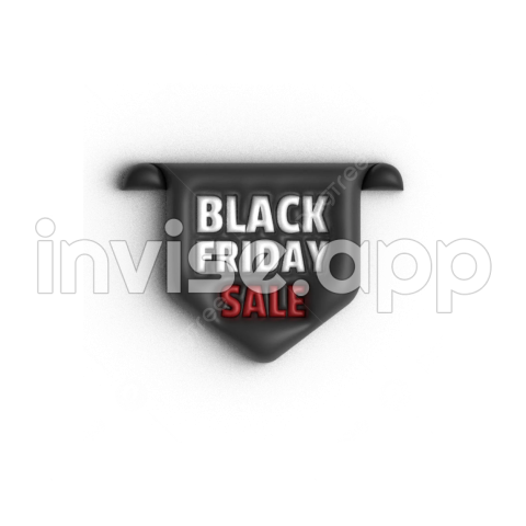 3D Black Friday Label Design Concept Vector, Black Friday, Black Friday - Black Friday Art Tablit