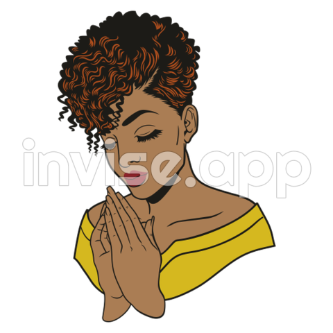 African American Friday Morning Prayer - Black Woman Praying Silhouette Svg