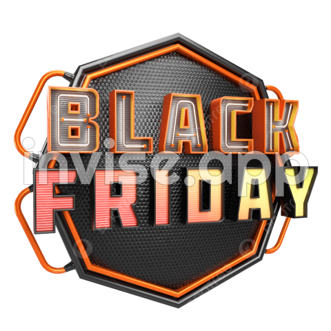 Black Friday Logo 3D Rendering With White Background Gold And Neon - Black Friday Logo Images