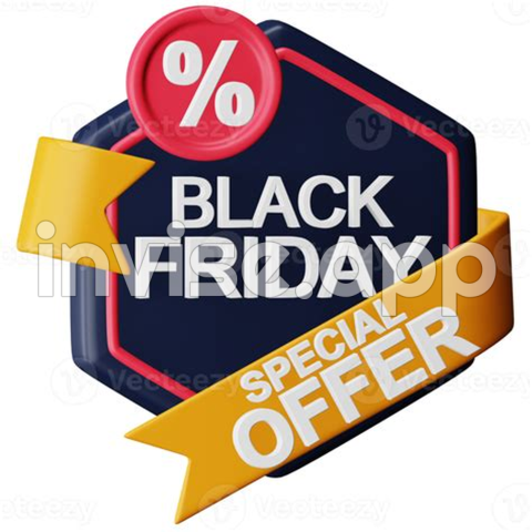 Black Friday Special - Black Friday Special Offer 3D Rendering Isometric Icon 13363963