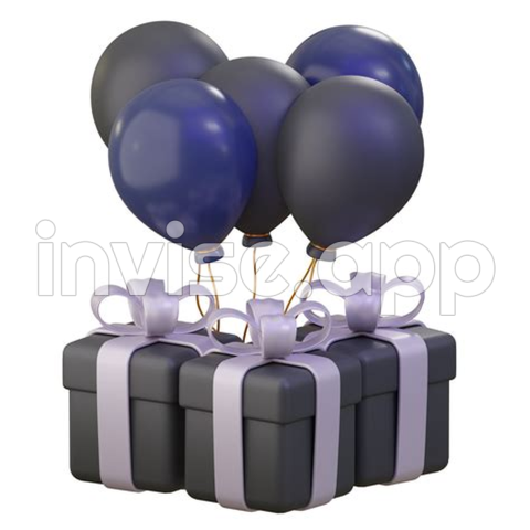 Black Friday Balloon 3D Icon 33857550 - Black And Grey Balloons