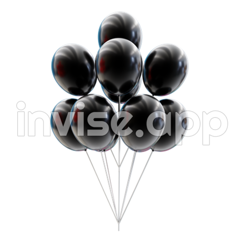 Bunch Of Black Balloons - Black Balloons 3D Icon Download In , Obj Or Blend Format