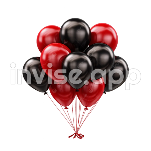 Red And Black Balloons - A Bunch Of Red And Black Balloons, Red And Black, Red And Black