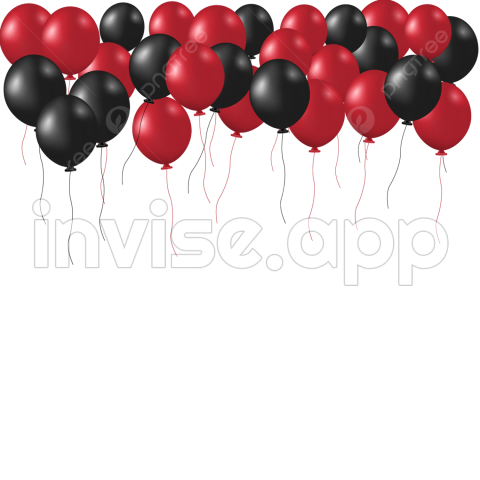 Red And Black Balloons Vector, Balloons, Decoration, Balloon And - Red And Black Balloons