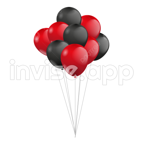 Red And Black Balloons - Red And Black Balloons, Balloon, Decoration, Design And Vector With