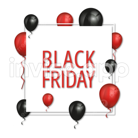 Black Friday Wallpaper - Black Friday Poster Design With Balloons Vector, Black Friday, Black