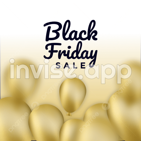 Balão Black Friday - Design De Venda De Sexta Feira Preta Com Balao De Ouro 3D , Sexta